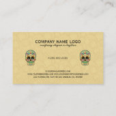 Kleurrijke Sugar Skull & Beige Paisley Visitekaartje (Achterkant)