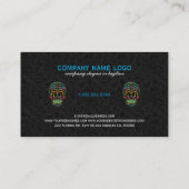 Kleurrijke Sugar Skull & Black Paisley Visitekaartje (Achterkant)