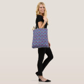 Kleurrijke Sugar Skull Cat Patroon Tote Bag (Op model)