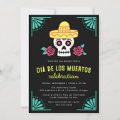 Kleurrijke Sugar Skull Day of the Dead Party Kaart (Voorkant)