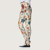 Kleurrijke Sugar Skull Floral Retro Dag van de Dod Leggings (Links)