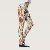 Kleurrijke Sugar Skull Floral Retro Dag van de Dod Leggings (Rechts)