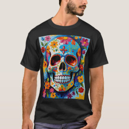 Kleurrijke Sugar Skull Flower Art Shirt