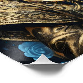 Kleurrijke Sugar Skull geen 1D Glanzend Poster (Hoek)