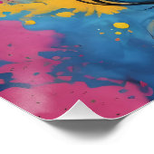 Kleurrijke Sugar Skull geen cf Glossy Poster (Hoek)