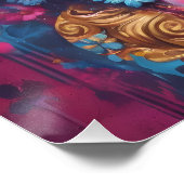 Kleurrijke Sugar Skull geen cv Glanzend Poster (Hoek)