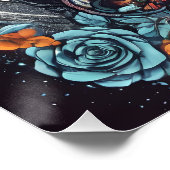 Kleurrijke Sugar Skull no 1c Glanzend Poster (Hoek)