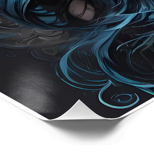 Kleurrijke Sugar Skull no 8 Glanzend Poster (Hoek)