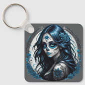 Kleurrijke Sugar Skull no 9 Glossy Poster Sleutelhanger (Voorkant)