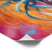 Kleurrijke Sugar Skull no c4 Glanzend Poster (Hoek)