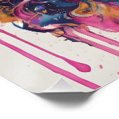 Kleurrijke Sugar Skull no c5 Glanzend Poster (Hoek)