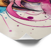 Kleurrijke Sugar Skull no c6 Glanzend Poster (Hoek)