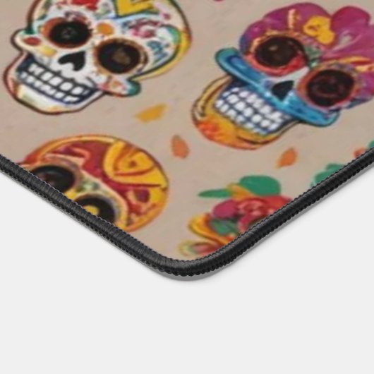 Kleurrijke Sugar Skull Pattern Design Bureaumat (Hoek)
