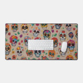 Kleurrijke Sugar Skull Pattern Design Bureaumat (Keyboard & Muis)