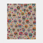 Kleurrijke Sugar Skull Pattern Design Fleece Deken (Voorkant)