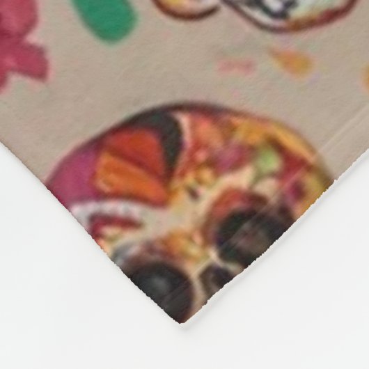 Kleurrijke Sugar Skull Pattern Design Fleece Deken (Hoek)