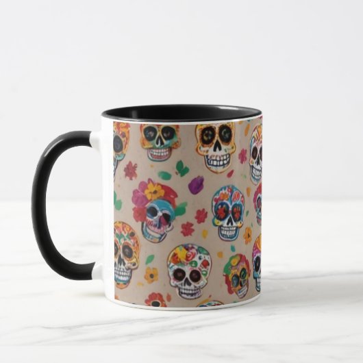 Kleurrijke Sugar Skull Pattern Design Mok (Links)