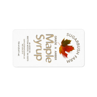 Kleurrijke suiker Maple Leaf Syrup Label