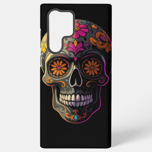 Kleurrijke Suiker Schedel Bloemrijke Kunst Estheti Samsung Galaxy Hoesje