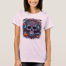 Kleurrijke Suiker Schedel Halloween Dag van de Dod T-shirt