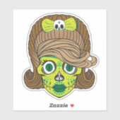 Kleurrijke suiker schedel illustratie kunst sticker (Vel)