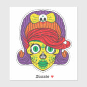 Kleurrijke suiker schedel illustratie kunst sticker (Vel)