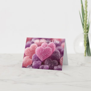 Kleurrijke Suiker Snoep Hartjes Valentijns Groet Feestdagen Kaart