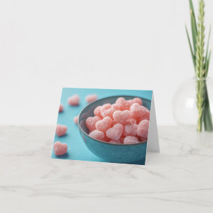 Kleurrijke Suiker Snoep Hartjes  Valentijns Groet Feestdagen Kaart