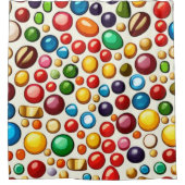 Kleurrijke suikergoed: rond Snoep Douchegordijn (Voorkant)
