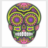 Kleurrijke suikerschedel Dag van de dood Sticker (Vel)