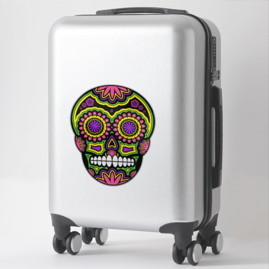 Kleurrijke suikerschedel Dag van de dood Sticker (Koffer)