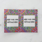 Kleurrijke suikerschedel Kunst op maat Feestdagen Kaart (Binnen)