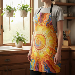 Kleurrijke Sun All-Over Print Schort