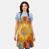 Kleurrijke Sun All-Over Print Schort (Gedragen)