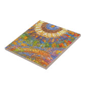 Kleurrijke Sun Gaudi-geïnspireerde mozaïekkunst Tegeltje (Zijkant)