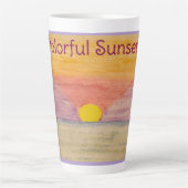 Kleurrijke Sunset Bord Paarse Latte Mok (Voorkant)