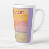 Kleurrijke Sunset Bord Paarse Latte Mok (Rechts)