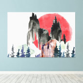 Kleurrijke Sunset-illustraties Canvas Afdruk (Insitu (Houten vloer))