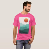 Kleurrijke Sunset Mountain Adventure Design Outdoo T-shirt (Voorkant volledig)