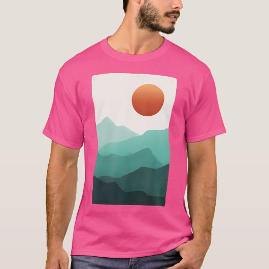 Kleurrijke Sunset Mountain Adventure Design Outdoo T-shirt (Voorkant)