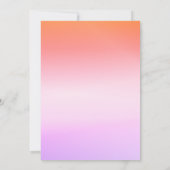 Kleurrijke Sunset Ombre Moderne Verjaardag Uitnodi Kaart (Achterkant)