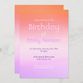 Kleurrijke Sunset Ombre Moderne Verjaardag Uitnodi Kaart (Voorkant / Achterkant)