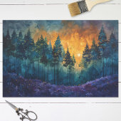 Kleurrijke Sunset Waterverf Forest Decoupage Tissuepapier