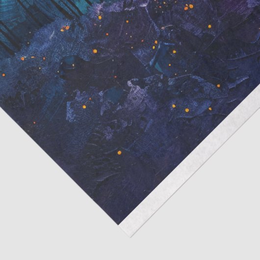 Kleurrijke Sunset Waterverf Forest Decoupage Tissuepapier (Detail)