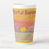 Kleurrijke Sunset Yellow Sinaasappel Latte Mok (Voorkant)