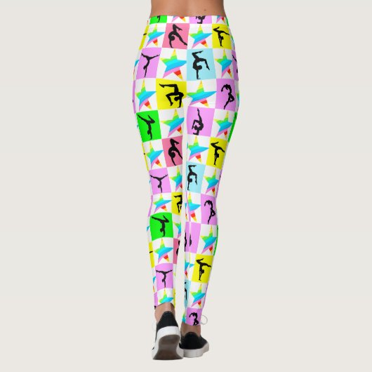 KLEURRIJKE SUPER STAR GYMNASTIEK LEGGINGS (Achterkant)