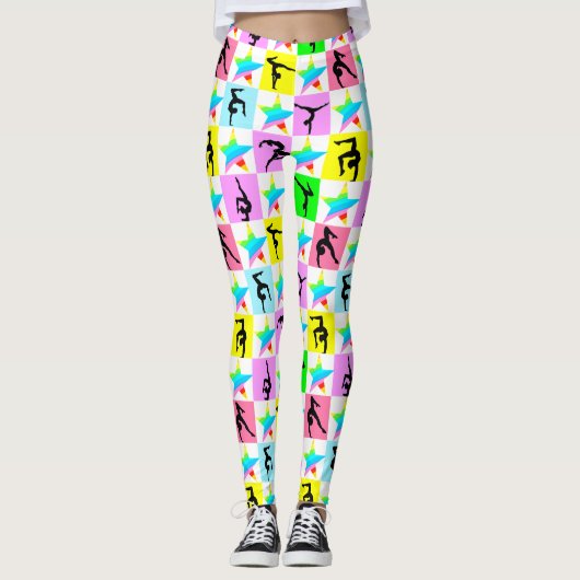 KLEURRIJKE SUPER STAR GYMNASTIEK LEGGINGS (Voorkant)
