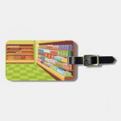 Kleurrijke supermarkt gangpad en bakkerij bagagelabel (Voorkant horizontaal)
