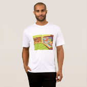 Kleurrijke supermarkt gangpad en bakkerij t-shirt (Voorkant volledig)