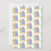 Kleurrijke Surf Up Beach verjaardagsuitnodiging Kaart (Achterkant)